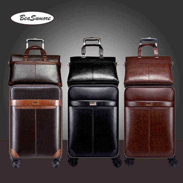 beasumore men business pu leather rolling luggage set spinner inch retro wheel suitcases cabin password trolley j220707
beasumore men business pu leather rolling luggage set spinner inch retro wheel suitcases cabin password trolley j220707