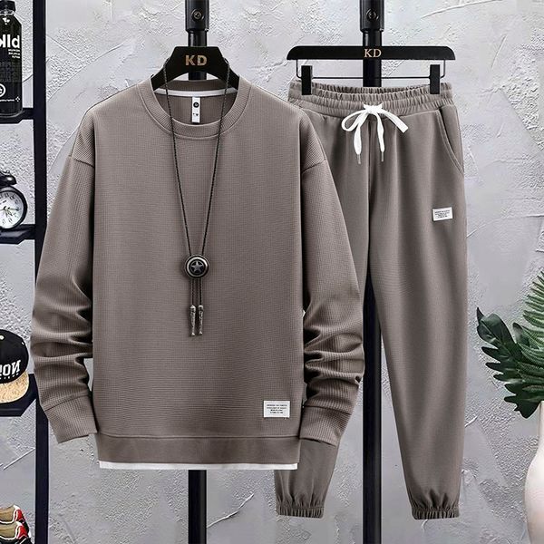 mens tracksuits spring autumn two piece set linen fabric casual sweatshirt and sweatpants sports suit fashion tracksuit 221124, Gray 
mens tracksuits spring autumn two piece set linen fabric casual sweatshirt and sweatpants sports suit fashion tracksuit 221124, Gray