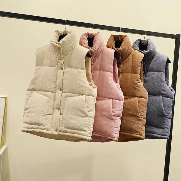 women's vests corduroy waistcoat warm jacket autumn and winter down cotton sleeveless coat solid color casual female vest 221123, Black;white
women's vests corduroy waistcoat warm jacket autumn and winter down cotton sleeveless coat solid color casual female vest 221123, Black;white