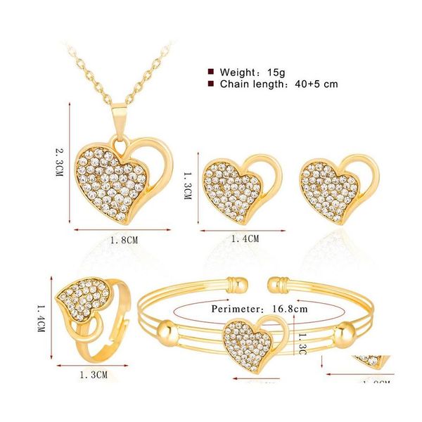pendant necklaces fashion exquisite double love hollow inlaid diamond necklace earrings bracelet ring set wedding gift african niger dhvfe, Silver
pendant necklaces fashion exquisite double love hollow inlaid diamond necklace earrings bracelet ring set wedding gift african niger dhvfe, Silver