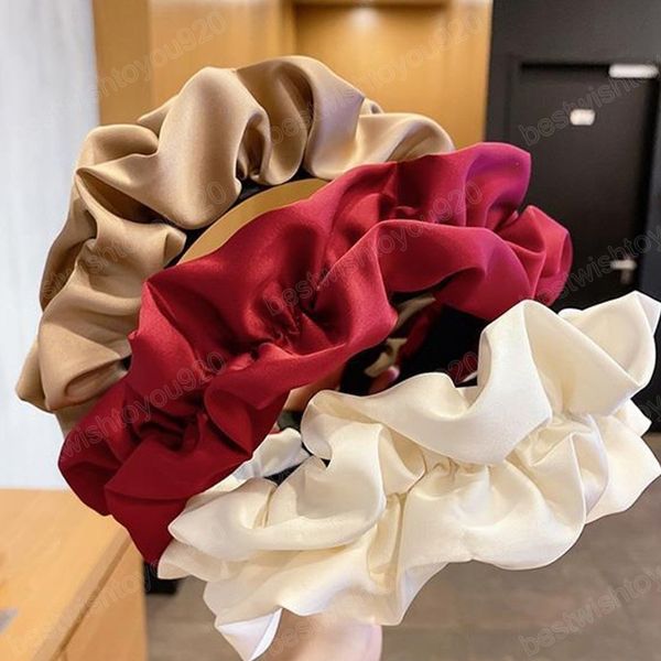 wide-brimmed wrinkled hair hoop hair accessories satin ruched headband pleated hairbands solid color head hoops soft, Silver
wide-brimmed wrinkled hair hoop hair accessories satin ruched headband pleated hairbands solid color head hoops soft, Silver