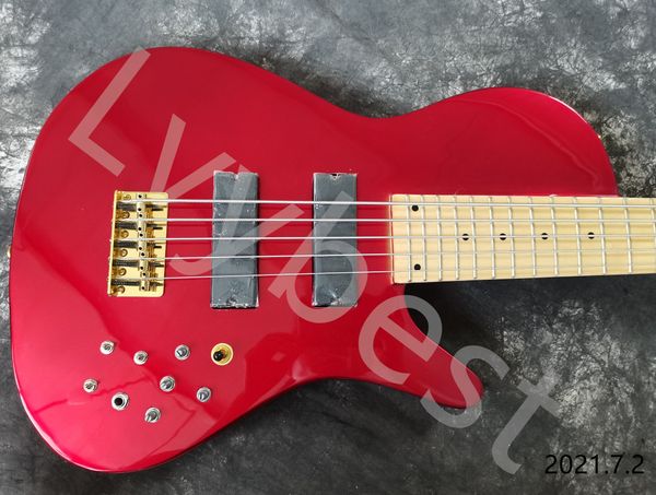 lvyelectric guitar bass 5 strings gold parts solid metalic red color maple neck and fingerboard dots inlay
lvyelectric guitar bass 5 strings gold parts solid metalic red color maple neck and fingerboard dots inlay