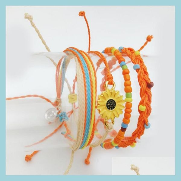 charm bracelets 4 pcs handmade rope bracelet set womens waterproof wax coating braided sleeve bohemian jewelry gifts drop delivery br dhzci, Golden;silver
charm bracelets 4 pcs handmade rope bracelet set womens waterproof wax coating braided sleeve bohemian jewelry gifts drop delivery br dhzci, Golden;silver