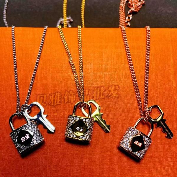 pendant necklaces direct sale donkey house same type full diamond lock head key necklace pointed flower double chain printing three piece sq, Silver
pendant necklaces direct sale donkey house same type full diamond lock head key necklace pointed flower double chain printing three piece sq, Silver