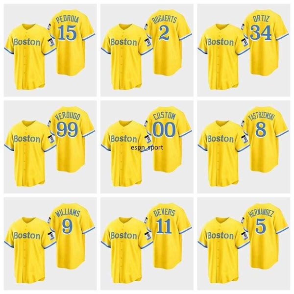 #5 enrique hernandez baseball jersey boston red #11 rafael devers #34 david ortiz 99 alex verdugo 2 xander bogaerts gold city connect sox, Blue;black
#5 enrique hernandez baseball jersey boston red #11 rafael devers #34 david ortiz 99 alex verdugo 2 xander bogaerts gold city connect sox, Blue;black