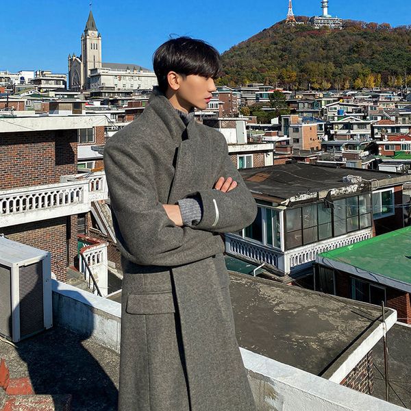 men's wool blends men's autumn woolen coat casual loose single breasted overcoat midlength turn daown collar thick clothing q187 2, Black
men's wool blends men's autumn woolen coat casual loose single breasted overcoat midlength turn daown collar thick clothing q187 2, Black