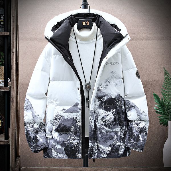 men's down parkas down jacket men's short winter trend hooded coat lovers' winter style thickened warmth 221124, Black
men's down parkas down jacket men's short winter trend hooded coat lovers' winter style thickened warmth 221124, Black