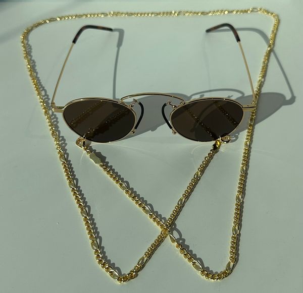 gold metal brown lenses chain sunglasses sunglass women men glasses sunnies shades uv400 eyewear with box, White;black
gold metal brown lenses chain sunglasses sunglass women men glasses sunnies shades uv400 eyewear with box, White;black