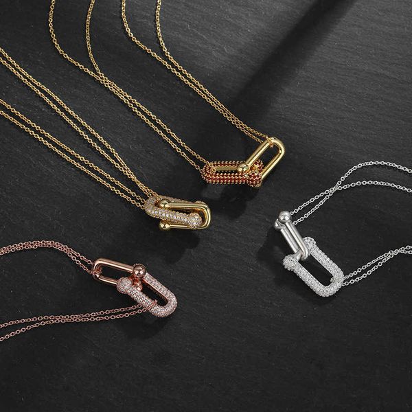 double chain ring diamond double chain women's necklace platinum rose gold jewelry, Silver
double chain ring diamond double chain women's necklace platinum rose gold jewelry, Silver