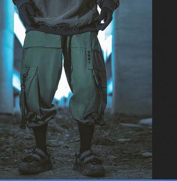 men's pants cool blue and green splice harem joggers cargo pants streetwear hip hop casual pockets track male harajuku trousers, Black
men's pants cool blue and green splice harem joggers cargo pants streetwear hip hop casual pockets track male harajuku trousers, Black
