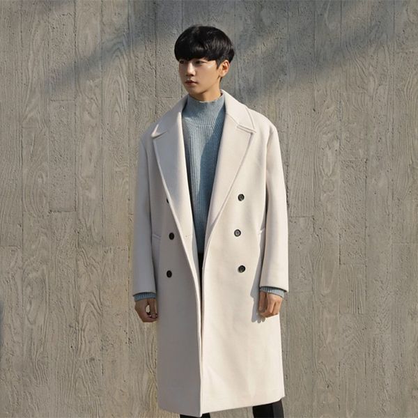 men's wool blends man solid color long jackets spring autumn wool blends long sleeve trench coat fashion men clothing causal outerwear, Black
men's wool blends man solid color long jackets spring autumn wool blends long sleeve trench coat fashion men clothing causal outerwear, Black