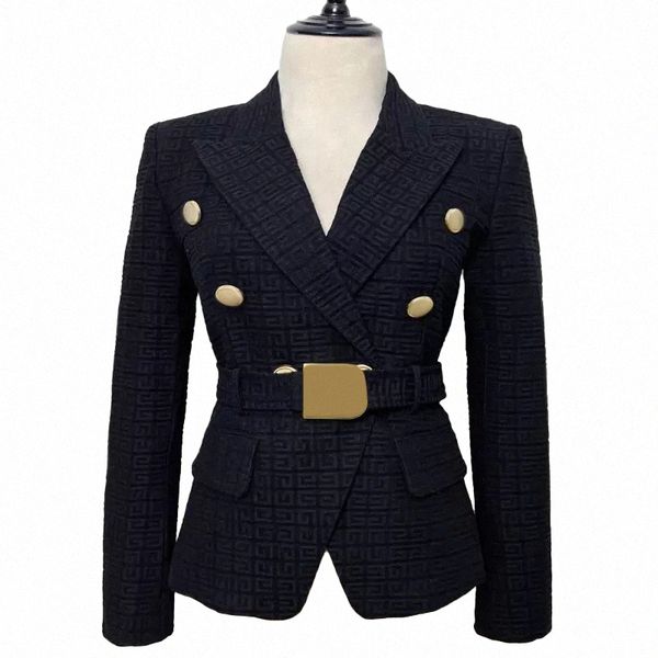 womens luxury suits blazers balman woman autumn double breasted with belts female small suitings lion button jacquard slim clothing jacket, White;black 
womens luxury suits blazers balman woman autumn double breasted with belts female small suitings lion button jacquard slim clothing jacket, White;black