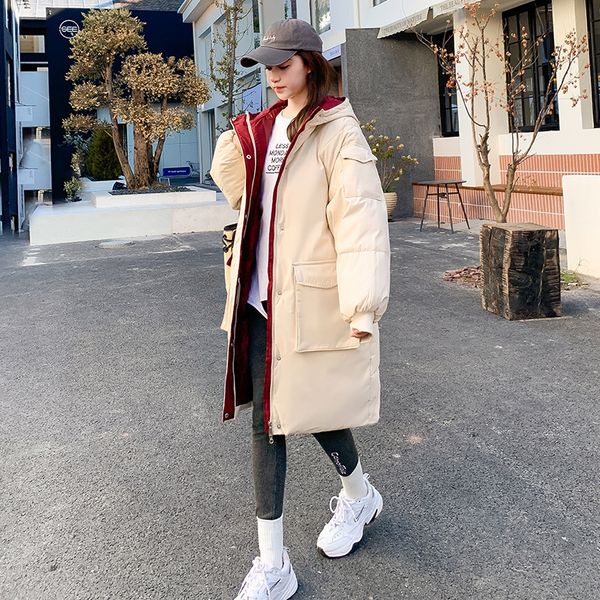 women's down parkas korean fashion medium long loose cotton padded jacket winter female students' 221124, Black
women's down parkas korean fashion medium long loose cotton padded jacket winter female students' 221124, Black