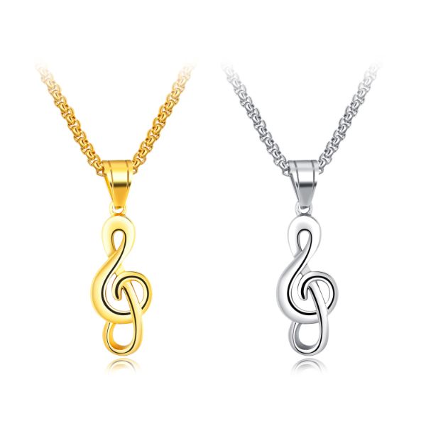 18k gold musical note necklace pendant stainless steel music symbol necklaces for men women hip hop fine fashion jewelry, Silver
18k gold musical note necklace pendant stainless steel music symbol necklaces for men women hip hop fine fashion jewelry, Silver