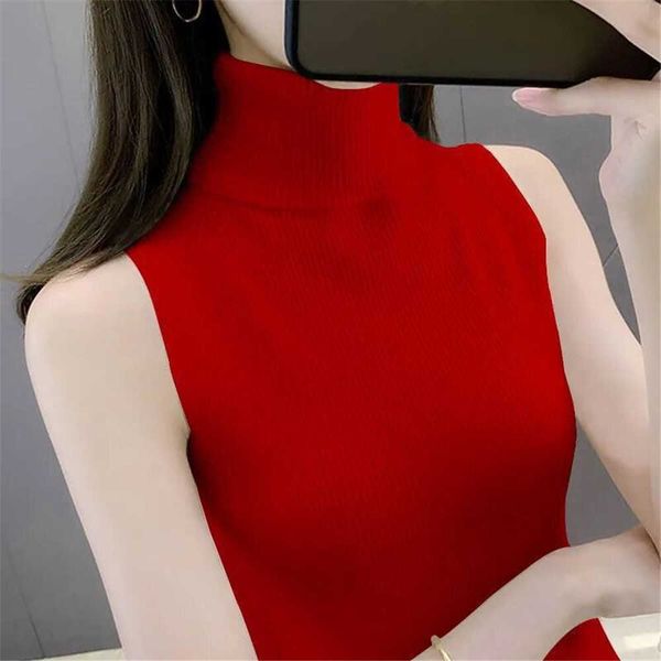 women's sweaters 2022 korean new spring autumn knitted tank slim women blouse turtleneck stretch sleeveless sweater vest female slim j2, White;black
women's sweaters 2022 korean new spring autumn knitted tank slim women blouse turtleneck stretch sleeveless sweater vest female slim j2, White;black