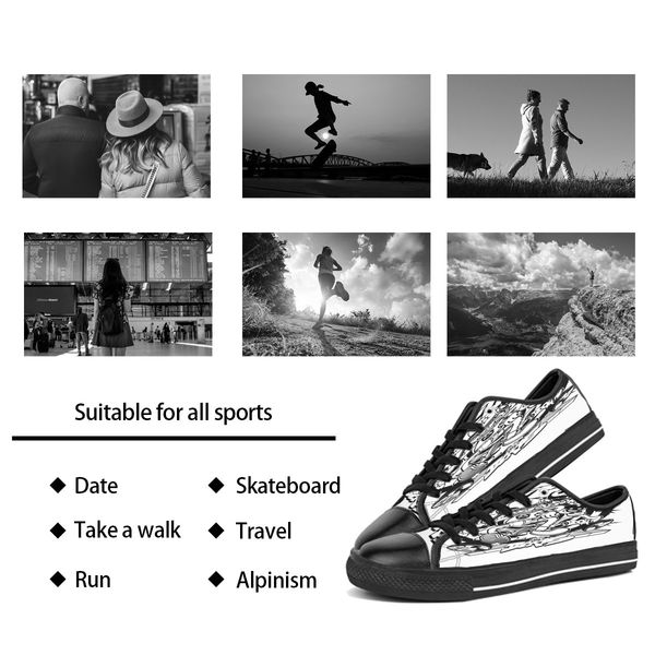 custom shoes classic canvas low cut skateboard casual triple black accept customization uv printing low mens womens sports sneakers breathab
custom shoes classic canvas low cut skateboard casual triple black accept customization uv printing low mens womens sports sneakers breathab