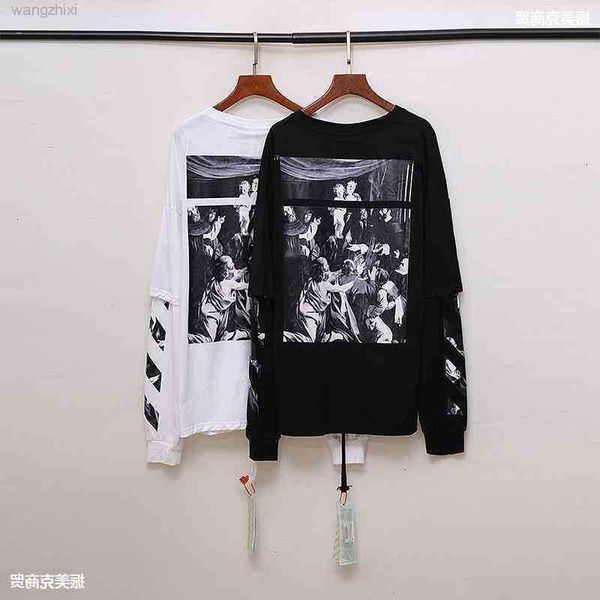 off fashion t-shirts religious style american oil painting arrstyle fake two-piece sweater tide brand european loose men and women, Black
off fashion t-shirts religious style american oil painting arrstyle fake two-piece sweater tide brand european loose men and women, Black