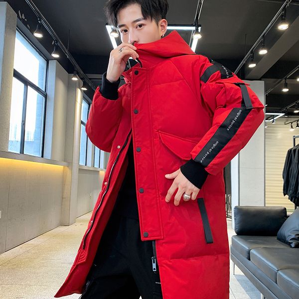 men's down parkas men's cargo down jacket korean version ribbon thickened winter hooded warm long parka coat hight quality white d, Black
men's down parkas men's cargo down jacket korean version ribbon thickened winter hooded warm long parka coat hight quality white d, Black