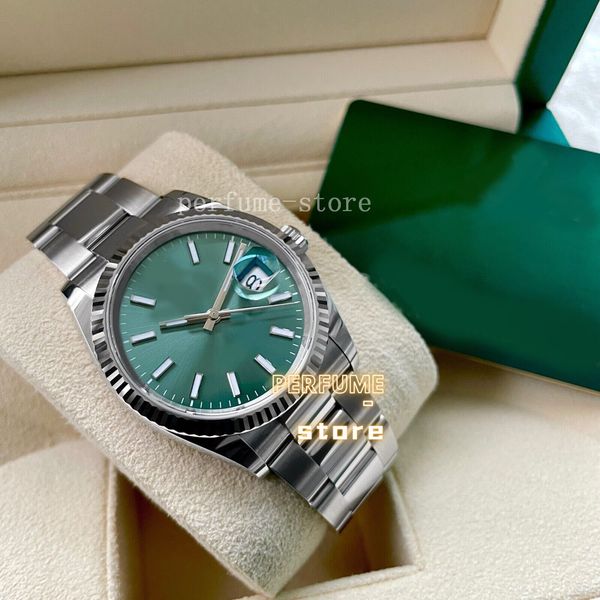 luxury wristwatch 36mm datejust 126234 box papers mint green men's automatic watch, Slivery;brown
luxury wristwatch 36mm datejust 126234 box papers mint green men's automatic watch, Slivery;brown