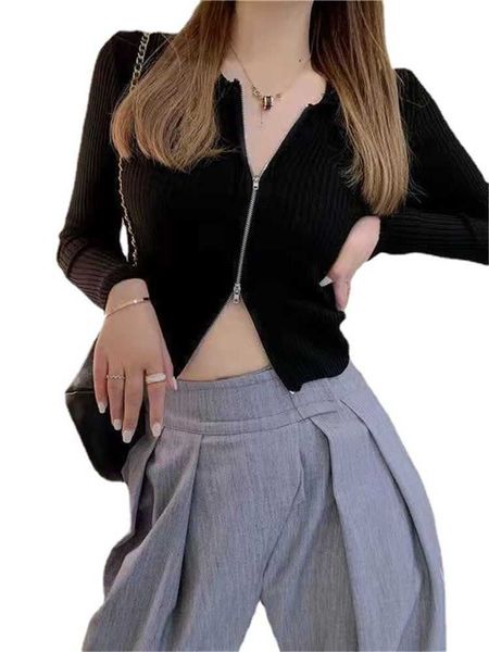 women's sweaters women's solid slim autumn winter clothing basic fashion sweaters pull femme sueter mujer 2022 zipper knitted vest, White;black
women's sweaters women's solid slim autumn winter clothing basic fashion sweaters pull femme sueter mujer 2022 zipper knitted vest, White;black
