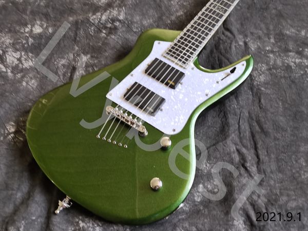 customized electric guitar 6string metailc green color body natural satin neck back ebony fingerboard with real abalone inlay
customized electric guitar 6string metailc green color body natural satin neck back ebony fingerboard with real abalone inlay