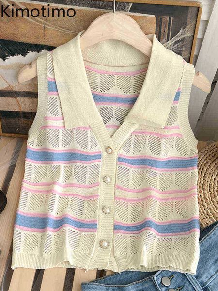 women's sweaters kimotimo striped sleeveless knitted vest women korean colorblock lapels single breasted vest 2022 summer match slim sw, White;black
women's sweaters kimotimo striped sleeveless knitted vest women korean colorblock lapels single breasted vest 2022 summer match slim sw, White;black