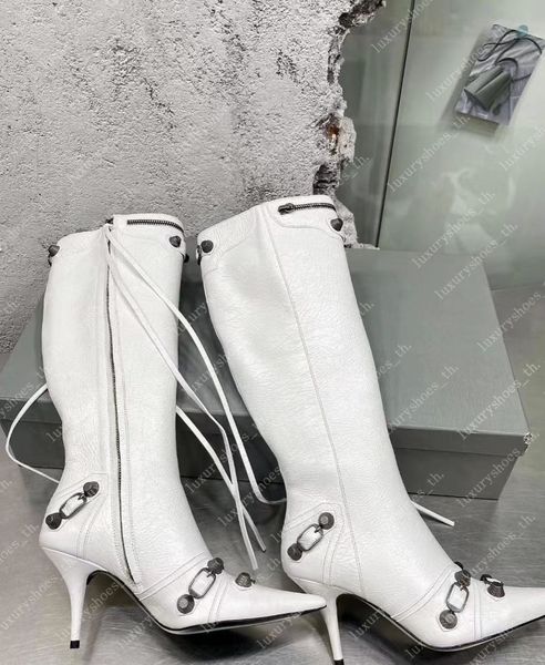 boots designer boots cagole knee high boots women stiletto heel pointed toes boot lambskin leather stud buckle embellished side zip shoes 20, Black
boots designer boots cagole knee high boots women stiletto heel pointed toes boot lambskin leather stud buckle embellished side zip shoes 20, Black