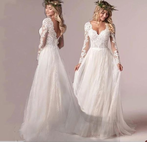 elegant a-line wedding dresses v-neck lace long sleeves backless applicant layered zipper court gown custom made plus size bridal gown vesti, White
elegant a-line wedding dresses v-neck lace long sleeves backless applicant layered zipper court gown custom made plus size bridal gown vesti, White