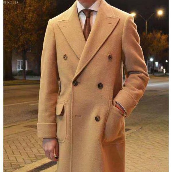 men's wool blends spring autumn medium length wool coat thickened fashionable woolen coat korean loose casual double breasted clothes q, Black
men's wool blends spring autumn medium length wool coat thickened fashionable woolen coat korean loose casual double breasted clothes q, Black