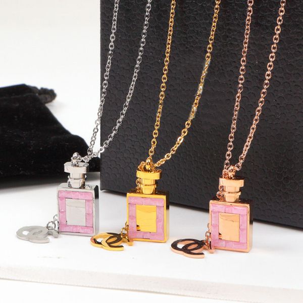 fashion quality women designer earrings necklace titanium steel luxury style 3 colors perfume bottle love pendant fashion jewelry wholesale, Silver
fashion quality women designer earrings necklace titanium steel luxury style 3 colors perfume bottle love pendant fashion jewelry wholesale, Silver