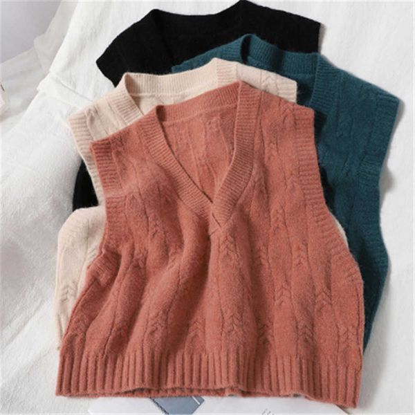 women's sweaters women loose vest women vhals sweater girls vest 2021 spring autumn winter women knitted sweater sleeveless j220915, White;black
women's sweaters women loose vest women vhals sweater girls vest 2021 spring autumn winter women knitted sweater sleeveless j220915, White;black