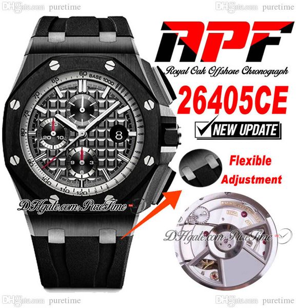 apf 2640 a3126 automatic chronograph mens watch 44mm ceramic case white inner black textured dial stick rubber super edition puretime strap, Slivery;brown
apf 2640 a3126 automatic chronograph mens watch 44mm ceramic case white inner black textured dial stick rubber super edition puretime strap, Slivery;brown