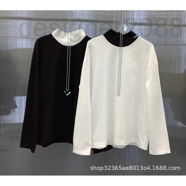 women's t-shirt designer pjia 22 early autumn new style small high collar embroidery color contrast design stereo cut long sleeve yipd, White
women's t-shirt designer pjia 22 early autumn new style small high collar embroidery color contrast design stereo cut long sleeve yipd, White