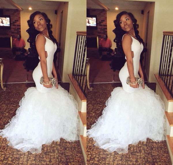 african white v neck mermaid prom dresses 2019 sweep train ruffles organza long graduation party gowns cutaway sides9927865, Black
african white v neck mermaid prom dresses 2019 sweep train ruffles organza long graduation party gowns cutaway sides9927865, Black