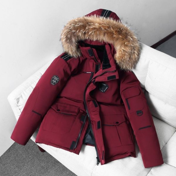 men's down parkas winter duck down parka mens thicken warm jacket classic casual hooded coat male fur collar men's midlength windb, Black
men's down parkas winter duck down parka mens thicken warm jacket classic casual hooded coat male fur collar men's midlength windb, Black