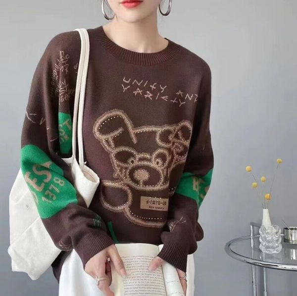 women's sweaters winter fall brand designer letter pattern cardigan sweater coat wool blended woman knitwear ladies knitted top, White;black
women's sweaters winter fall brand designer letter pattern cardigan sweater coat wool blended woman knitwear ladies knitted top, White;black