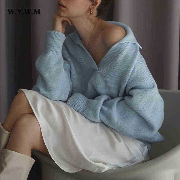 women's sweaters wywm winter knitted vneck sweater women lazy oaf elegant basic pullovers lady casual long sleeve streetwear female clo, White;black
women's sweaters wywm winter knitted vneck sweater women lazy oaf elegant basic pullovers lady casual long sleeve streetwear female clo, White;black