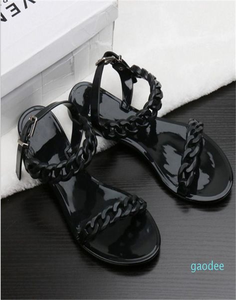 2021 summer plastic chain beach shoes candy color jelly sandals flat bottomed out fashion8120267, Black
2021 summer plastic chain beach shoes candy color jelly sandals flat bottomed out fashion8120267, Black