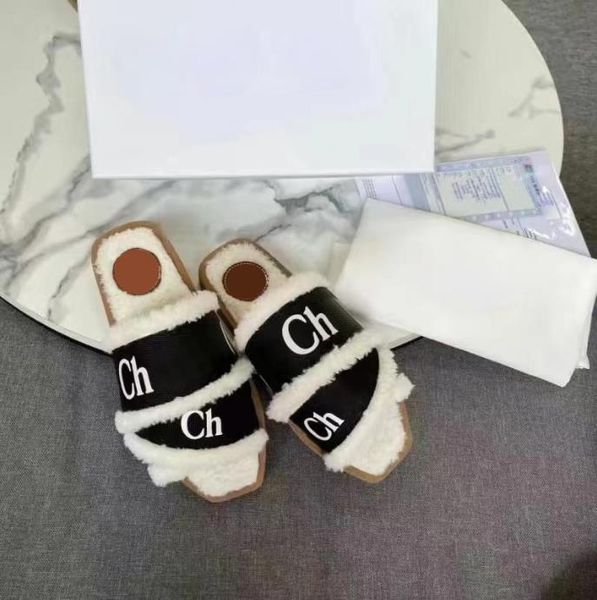sandal plush sandals retro slippers wool shoes slipper women slide designer woody wool flat muller warm leather fox fur rubber bottom, Black
sandal plush sandals retro slippers wool shoes slipper women slide designer woody wool flat muller warm leather fox fur rubber bottom, Black