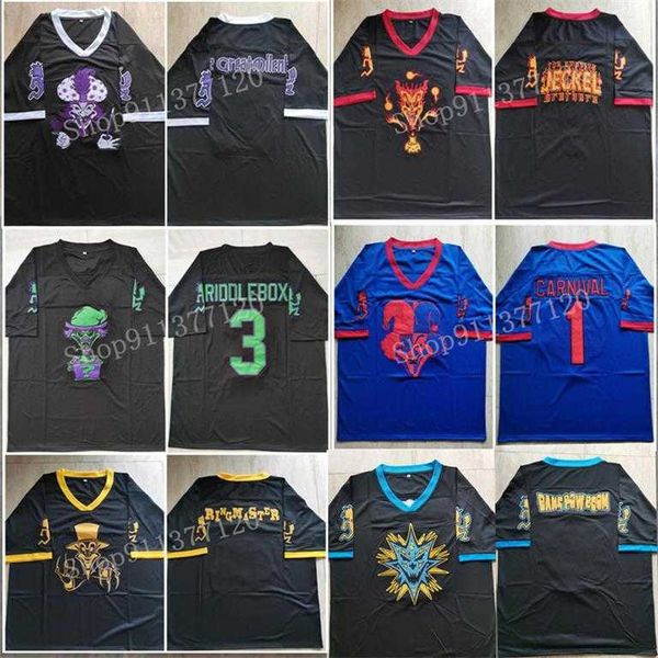custom new icp insane clown posse riddle box the great milenko carnival of carnage shangri-la jeckel brothers football jerseys, Black
custom new icp insane clown posse riddle box the great milenko carnival of carnage shangri-la jeckel brothers football jerseys, Black