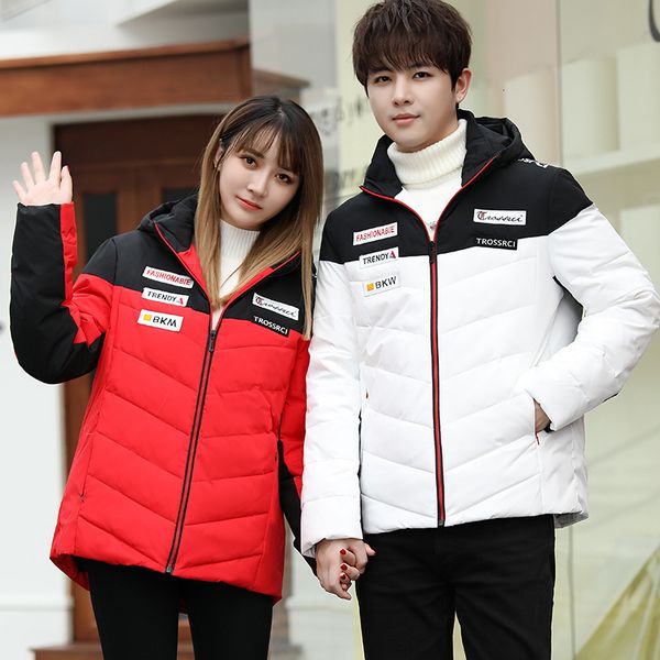 men's down parkas winter down jacket hooded couple fashion color stitching parka outerwear men and women 80 white duck down warm puffer, Black
men's down parkas winter down jacket hooded couple fashion color stitching parka outerwear men and women 80 white duck down warm puffer, Black