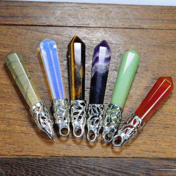 pendant necklaces hexagonal column shape healing tip chakra pendant quartz crystal stone charm necklace drop delivery jewelry neckla dhzrc, Silver
pendant necklaces hexagonal column shape healing tip chakra pendant quartz crystal stone charm necklace drop delivery jewelry neckla dhzrc, Silver
