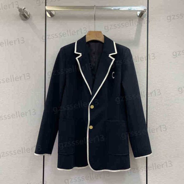 luxury womens jacket fashion dark blue classic embroidered logo blazer contrast color autumn jackets coat designer women clothing 0912, Black;brown
luxury womens jacket fashion dark blue classic embroidered logo blazer contrast color autumn jackets coat designer women clothing 0912, Black;brown