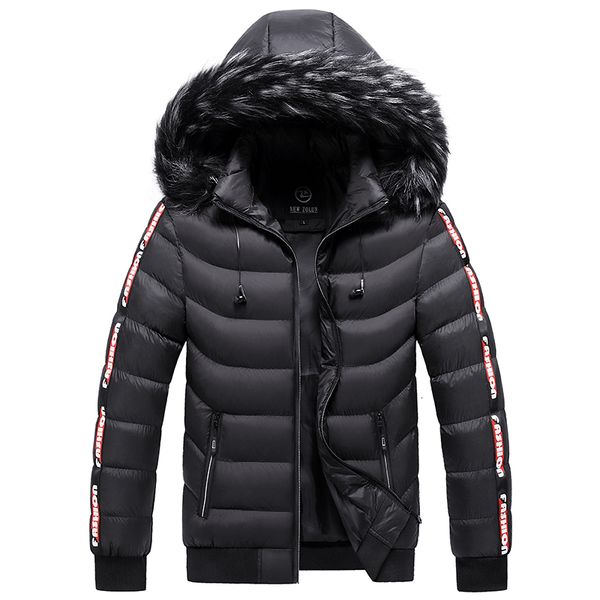 men's down parkas style cotton padded jacket for men in winter hooded jacket for men in europe and america thickened warm cotton padded, Black
men's down parkas style cotton padded jacket for men in winter hooded jacket for men in europe and america thickened warm cotton padded, Black