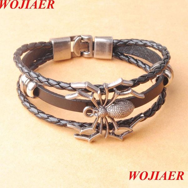charm bracelets vintage hero badge super spider bracelets men mtilayer leather wristband mens gift jewelry cowe bracelet bc007 drop d dhmqc, Golden;silver
charm bracelets vintage hero badge super spider bracelets men mtilayer leather wristband mens gift jewelry cowe bracelet bc007 drop d dhmqc, Golden;silver