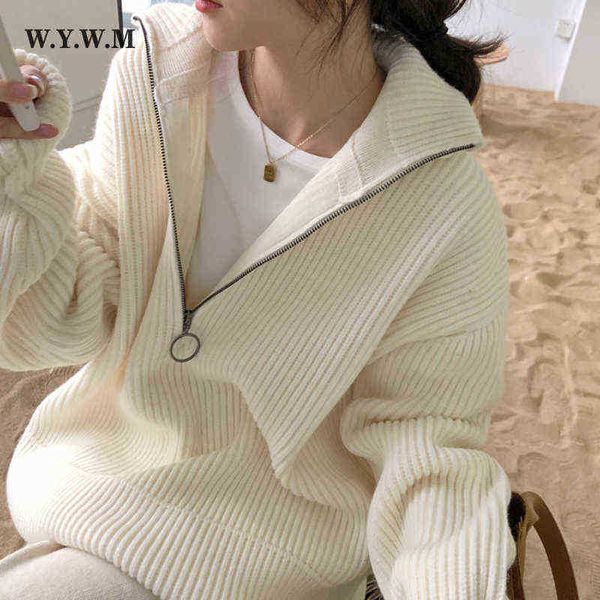 women's sweaters wywm pit stripes cashmere sweaters women loose casual knited sweaters womens 2021 winter zipper turndown collar thick, White;black
women's sweaters wywm pit stripes cashmere sweaters women loose casual knited sweaters womens 2021 winter zipper turndown collar thick, White;black