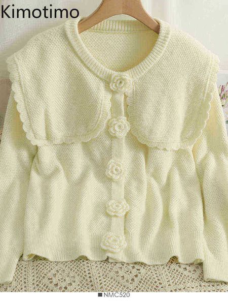 women's sweaters kimotimo sweater women 2022 autumn doll collar three dimensional flowers cardigan korean sweet long sleeve loose knitt, White;black
women's sweaters kimotimo sweater women 2022 autumn doll collar three dimensional flowers cardigan korean sweet long sleeve loose knitt, White;black