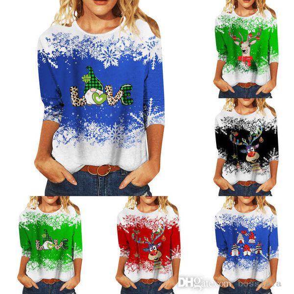 ladies round neck medium sleeve 2023 new christmas print contrast ladies casual t-shirt, White
ladies round neck medium sleeve 2023 new christmas print contrast ladies casual t-shirt, White