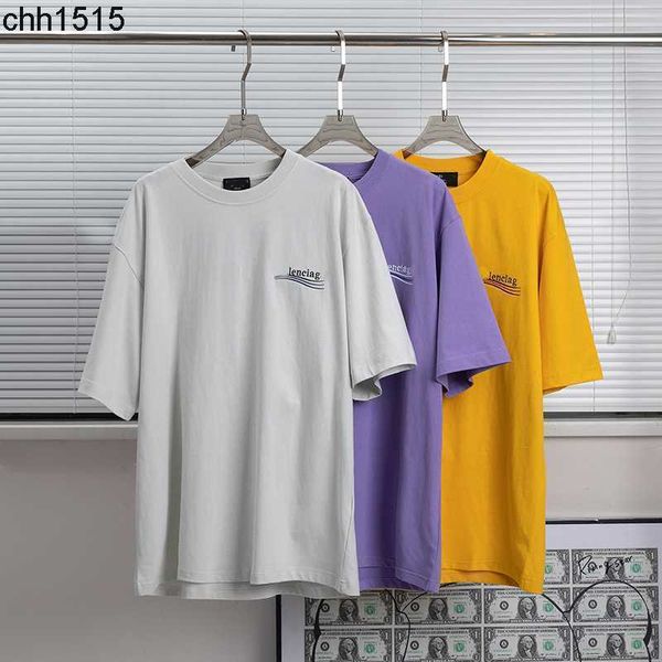 23ss balenciga b classic cola purple wave embroidery men's and women's same loose large short sleeved t-shirt, White;black
23ss balenciga b classic cola purple wave embroidery men's and women's same loose large short sleeved t-shirt, White;black