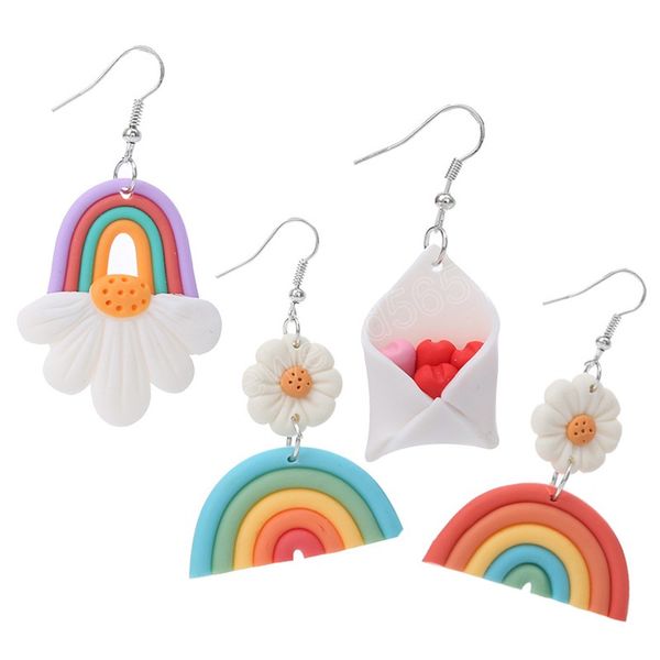 handmade soft pottery daisy dangle earrings fashion rainbow summer earrings ring stitching terracotta bohemian resort jewelry pendiente, Silver
handmade soft pottery daisy dangle earrings fashion rainbow summer earrings ring stitching terracotta bohemian resort jewelry pendiente, Silver